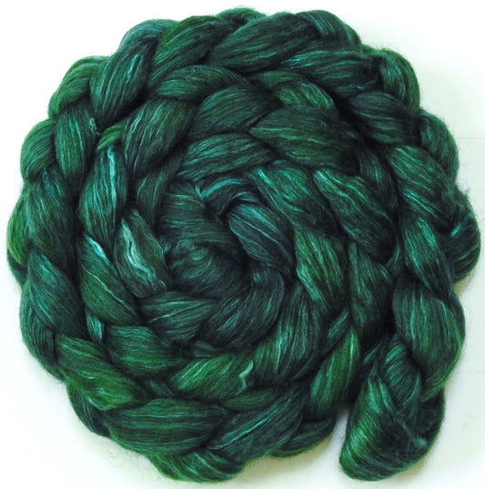 Dill Pickle(5.7 oz) - Batt in a Braid #52- Wensleydale/ Mulberry silk/ Polwarth (60/25/15)