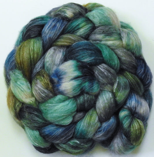Kraken (5.2 oz) Batt in a Braid #57- Camel/Baby Alpaca/Mint fiber  (50/25/25)