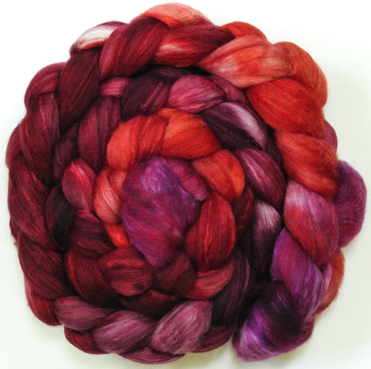 Maraschino Cherry Light-(5.6 oz)  Batt in a Braid #5- Merino/ Camel/ silk/ faux cashmere/ firestar (25/25/25/12/12)