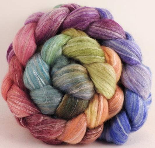 Batt in a Braid #45 - Renewal (6.3 oz.) - Corriedale/Mulberry Silk/Rose Fiber (60/20/20)