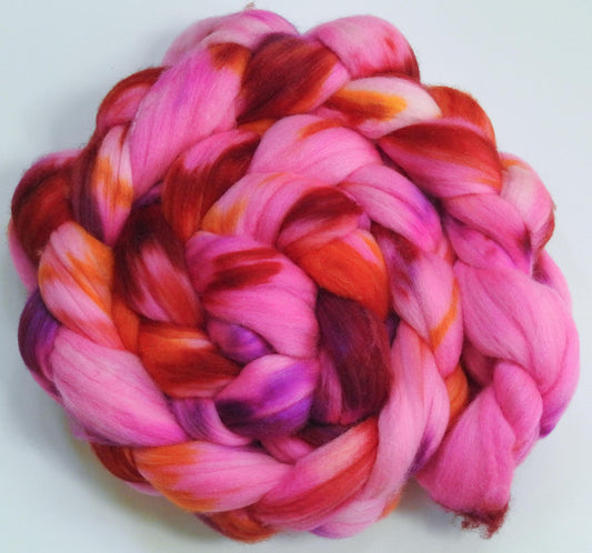 Heatwave (5.9 oz) -Glazed Solid- Batt in a Braid #35 - Sw Merino (18.5 mic) /Merino (18.5 mic) / Tussah Silk (40/40/20)