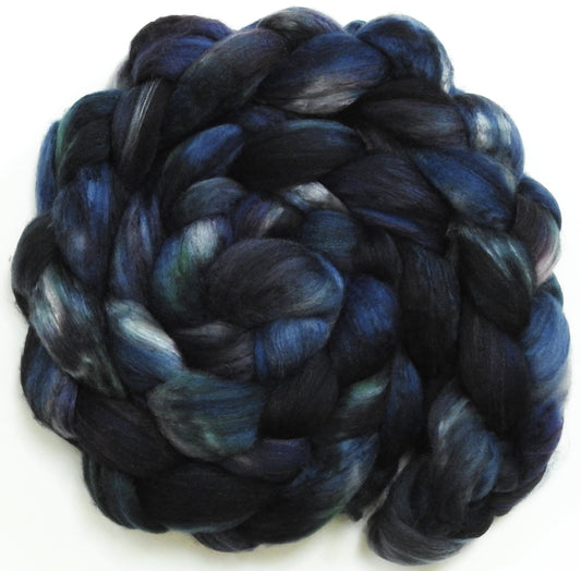 Stave Church -(5.8 oz.) Batt in a Braid #5- Merino/ Camel/ silk/ faux cashmere/ firestar (25/25/25/12/12)