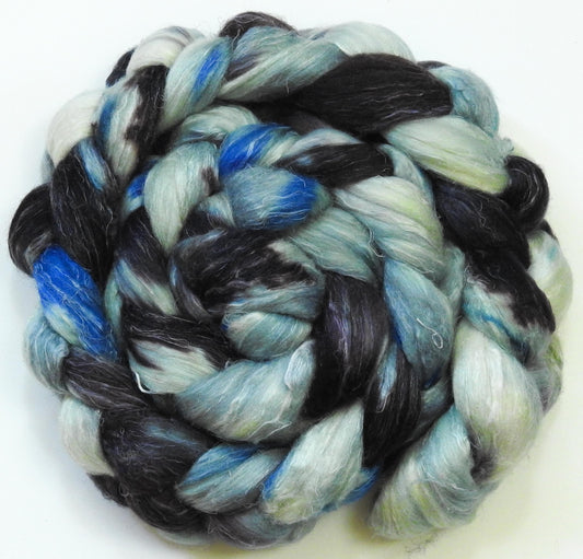 Skipping Stones (5.7 oz.) -Glazed Solid- Batt in a Braid #29 -Rambouillet / Tussah / Flax (40/40/20)