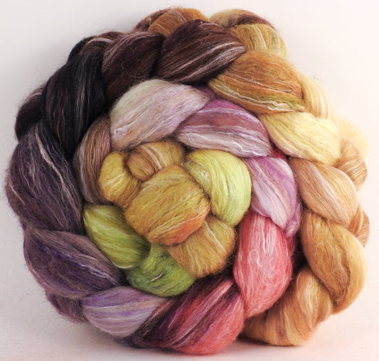 Batt in a Braid #45 - Emperor Moth (6.1 oz.) - Corriedale/Mulberry Silk/Rose Fiber (60/20/20)