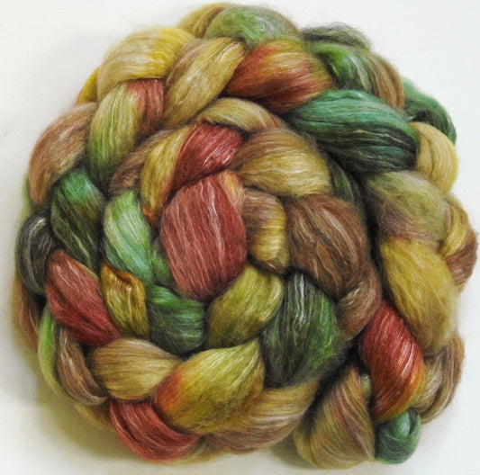 Pistachio- (5.3 oz) Batt in a Braid #57- Camel/Baby Alpaca/Mint fiber  (50/25/25)