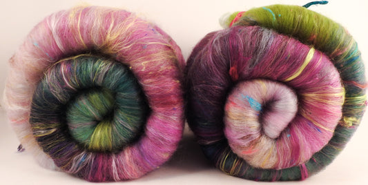 NON-SPARKLE Roly-Poly Batts- Peach Blossom (3.7 oz)- 35% Corriedale fleece, merino, polwarth, silk, bamboo, silk noil
