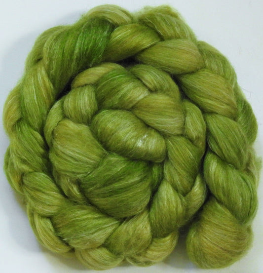 Sour Apple (5.4 oz) Batt in a Braid #57- Camel/Baby Alpaca/Mint fiber  (50/25/25)