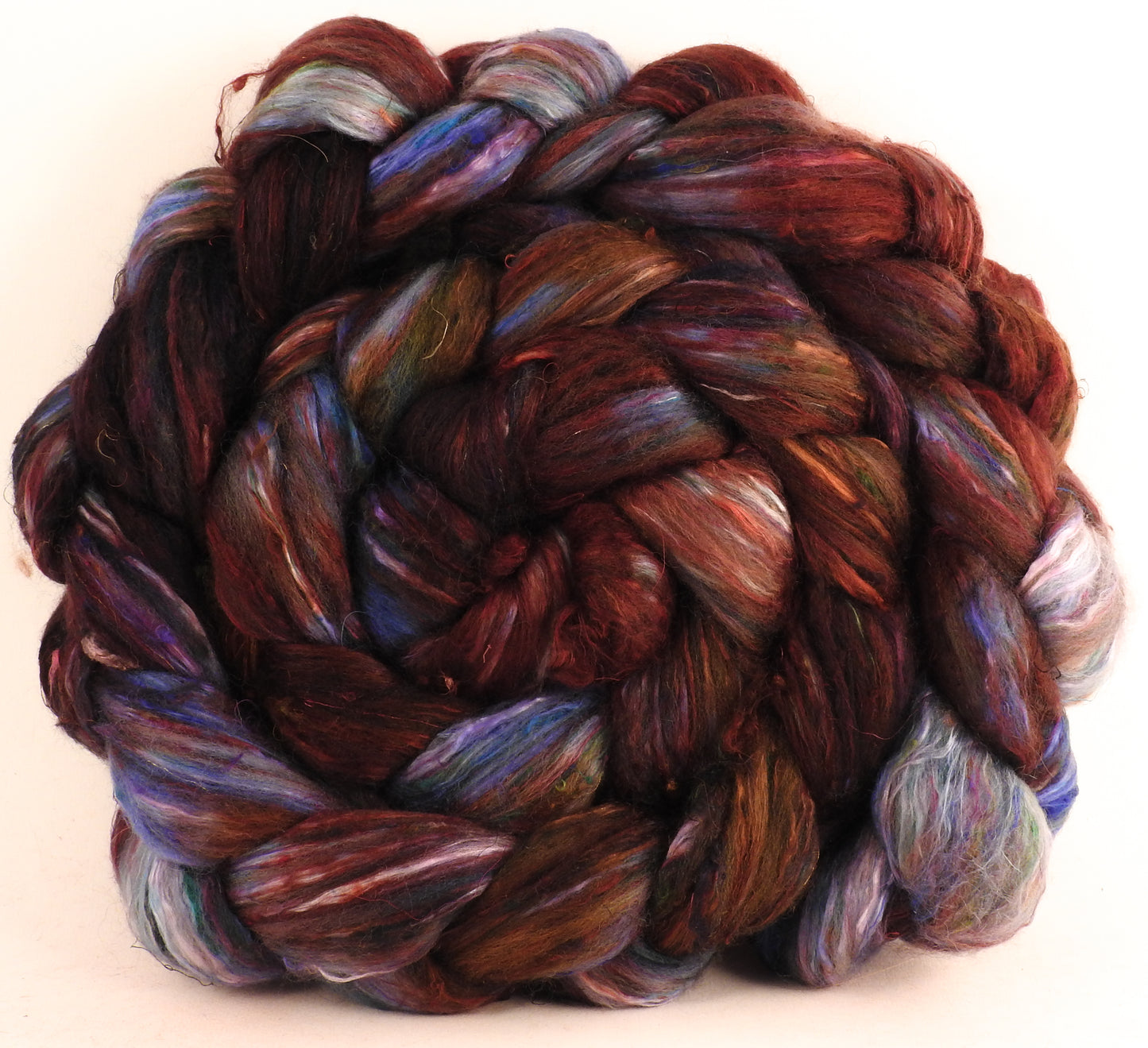 Batt in a Braid #39 - Singular 20 (5.6 oz) - Falkland Merino/ Mulberry Silk / Sari Silk (50/25/25)