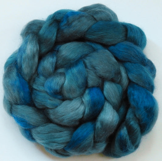 Stellar (5.8 oz) -Glazed Solid- Batt in a Braid #52- Wensleydale/ Mulberry silk/ Polwarth (60/25/15)