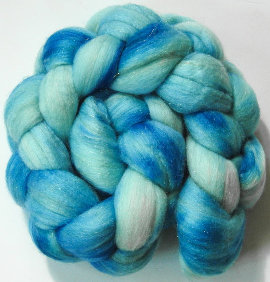 -(4.5 oz)  Batt in a Braid #58-Superfine Merino/ Tussah silk/ Gold Stellina(65/25/10)