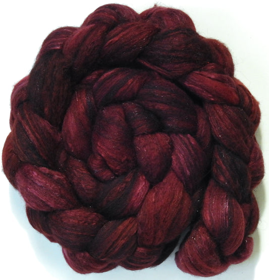 Garnet (5.7 oz) - Batt in a Braid #7 - Polwarth/ Manx / Mulberry silk/ Firestar (30/30/30/10)