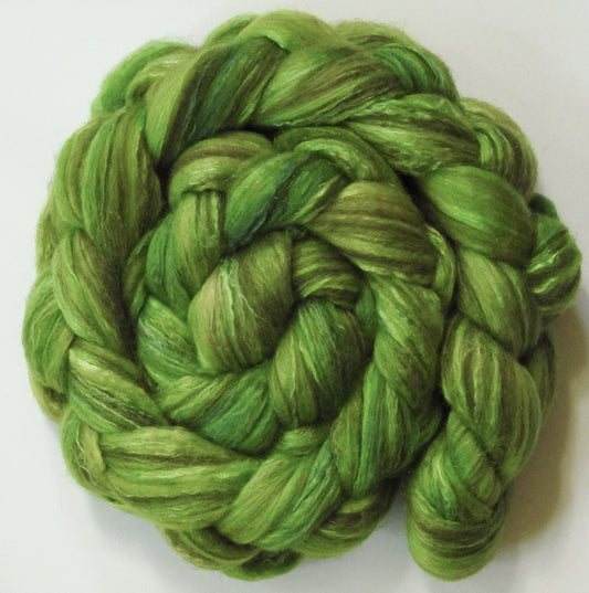 Sour Apple (5.7 oz) - Batt in a Braid #7 - Polwarth/ Manx / Mulberry silk/ Firestar (30/30/30/10)