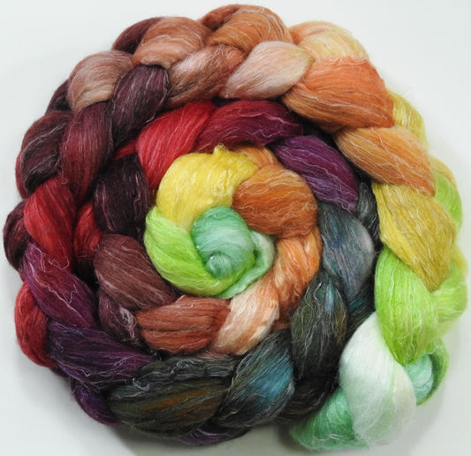 Icelandic Poppies - Batt in a Braid #29 -Rambouillet / Tussah / Flax (40/40/20)