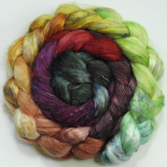 Icelandic Poppies-Tussah Silk / flax roving (65/35) - 6.2 oz.