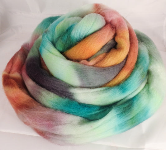 Hand dyed top for spinning -Land of Nod-(5.3 oz.) Organic polwarth - Inglenook Fibers