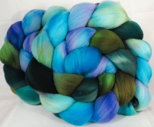 Hand dyed top for spinning - Ebb tide - (5.4 oz.) Organic polwarth - Inglenook Fibers