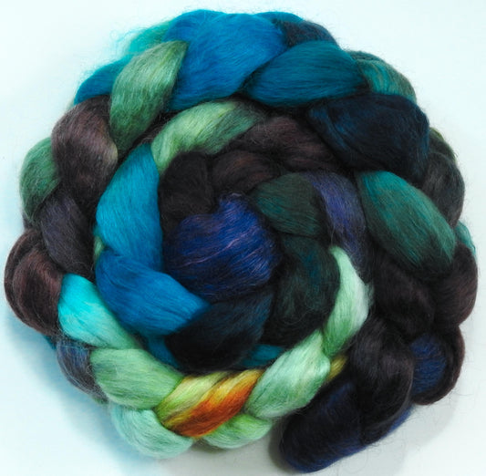 Selkie (6.9 oz) - Batt in a Braid #52- Wensleydale/ Mulberry silk/ Polwarth (60/25/15)