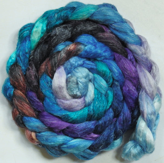 Stellar's Jay-(5.2 oz.)Tussah Silk / flax roving -(65/35)