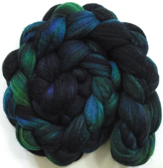 Mariana Trench-(5.3 oz.) Batt in a Braid #60- Southdown/ Bfl/ Bio-nylon (50/25/25)