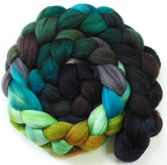 Selkie- Batt in a Braid #35- (5.8 oz.) Sw Merino (18.5 mic) /Merino (18.5 mic) / Tussah Silk (40/40/20)