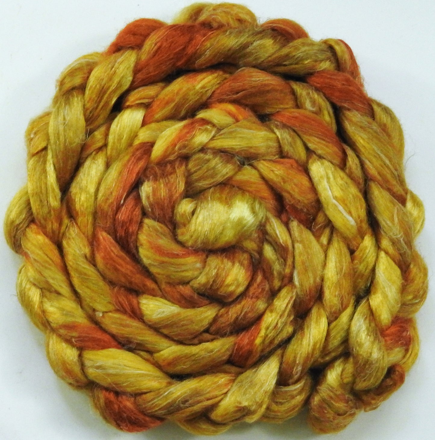 Golden Hour -(5.3 oz.)Tussah Silk / flax roving -(65/35)