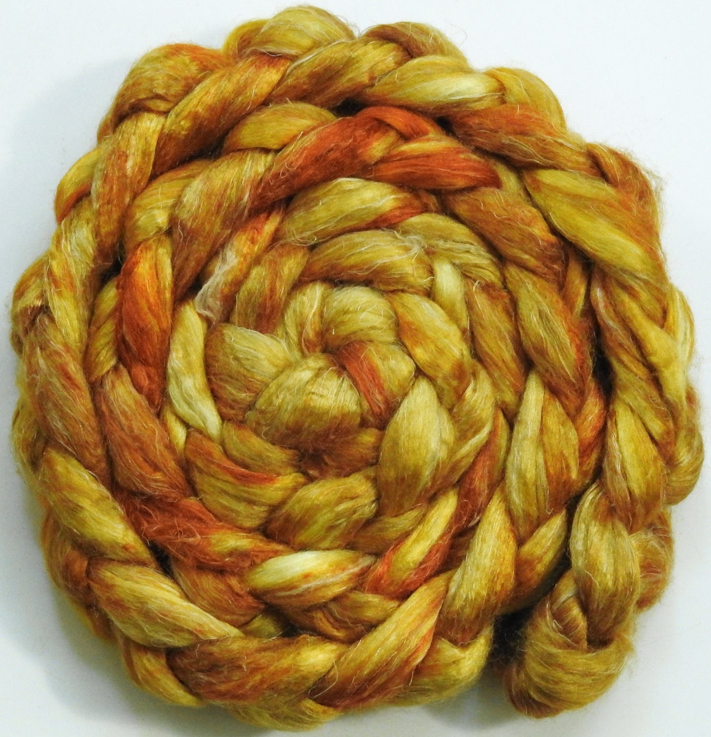 Golden Hour -(5.3 oz.)Tussah Silk / flax roving -(65/35)