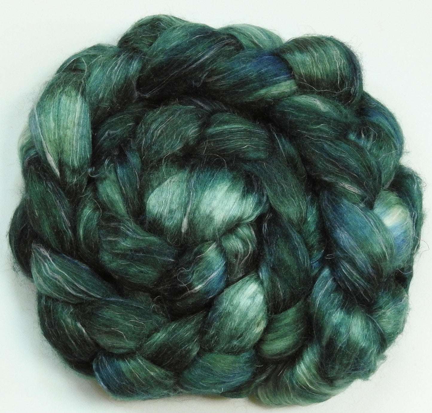 Courgette (6.1 oz) - Tussah Silk / flax roving (65/35)