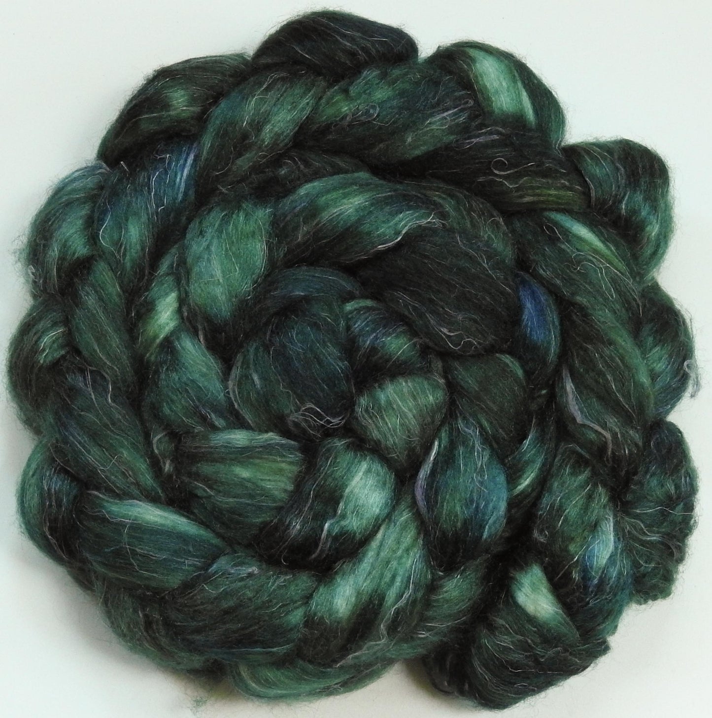 Courgette (6.1 oz) - Tussah Silk / flax roving (65/35)