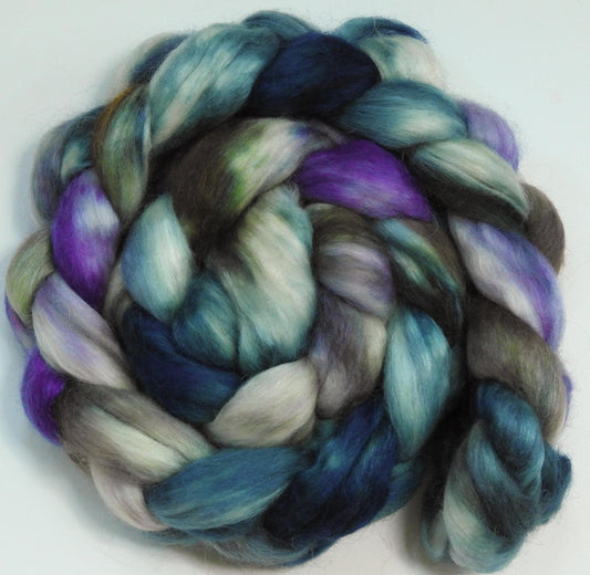 Oysters (5.9 oz) - Batt in a Braid #52- Wensleydale/ Mulberry silk/ Polwarth (60/25/15)