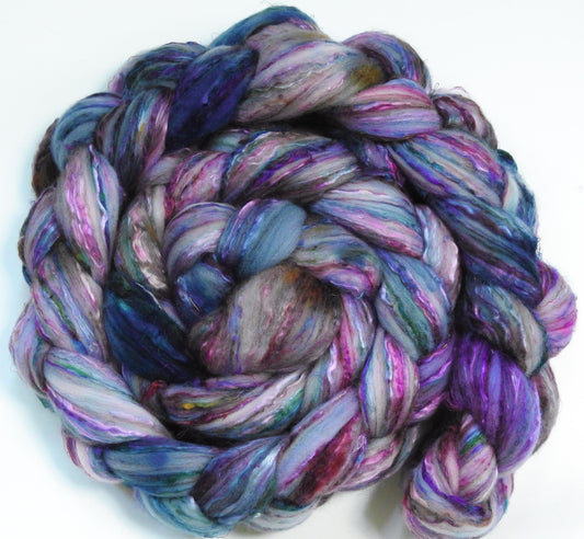 Oysters -Batt in a Braid #39 (5.9 oz)- Falkland Merino/ Mulberry Silk / Sari Silk (50/25/25)