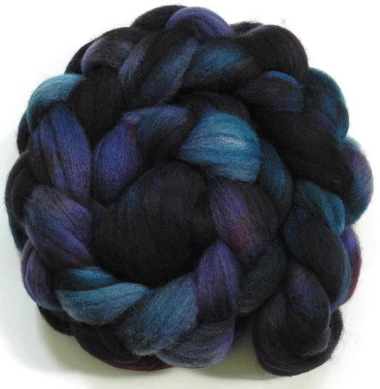 Graphite-(5.6 oz.) Batt in a Braid #60- Southdown/ Bfl/ Bio-nylon (50/25/25)