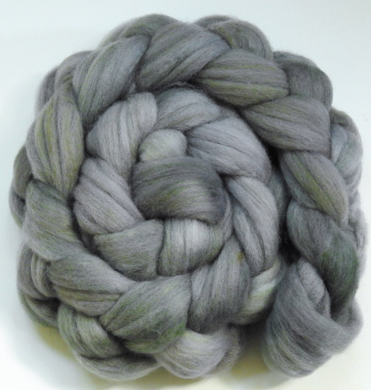 Silver Spoon-(5.3 oz.) Batt in a Braid #60- Southdown/ Bfl/ Bio-nylon (50/25/25)