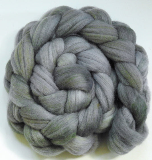 Silver Spoon-(5.3 oz.) Batt in a Braid #60- Southdown/ Bfl/ Bio-nylon (50/25/25)