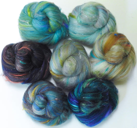 Sparkle Sticklebatts - The Needle's Eye (5.3 oz) - 30% Cormo Fleece; merino, polwarth, silk, bamboo, silk noil, ANGELINA