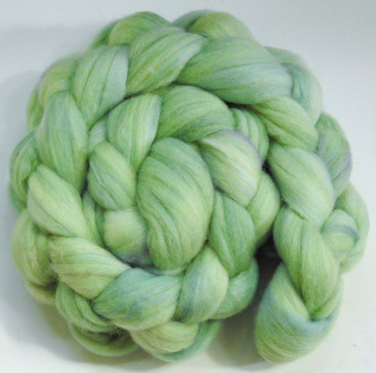 Aloe -(5.2 oz.) Batt in a Braid #60- Southdown/ Bfl/ Bio-nylon (50/25/25)
