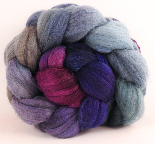 Batt in a Braid #27 - Earl Grey - Lt. Grey Shetland/ Falkland Merino / tussah silk (50/25/25)