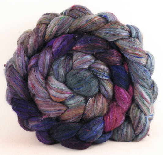 Batt in a Braid #39 - Earl Grey (5.9 oz) - Falkland Merino/ Mulberry Silk / Sari Silk (50/25/25)
