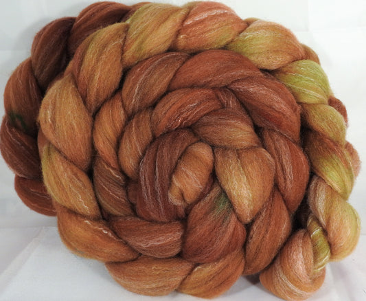 Hand dyed top for spinning - Tortoiseshell - (5.3 oz.) Targhee/silk/ bamboo ( 80/10/10) - Inglenook Fibers