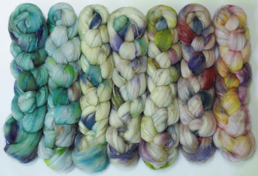 Fairy Swings Set (11 oz)- Glazed Solids - Merino/Tussah/Flax (50/25/25)