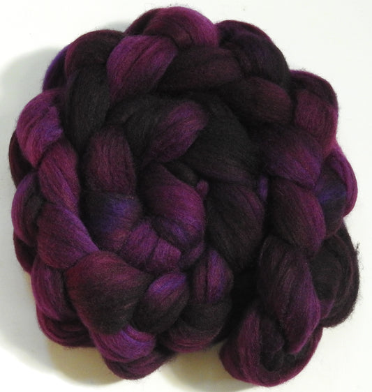 Aubergine -(5.4 oz.) Batt in a Braid #60- Southdown/ Bfl/ Bio-nylon (50/25/25)