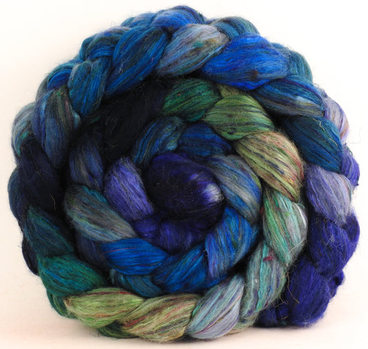 Batt in a Braid #39 - Naiad (5.8 oz) - Falkland Merino/ Mulberry Silk / Sari Silk (50/25/25)