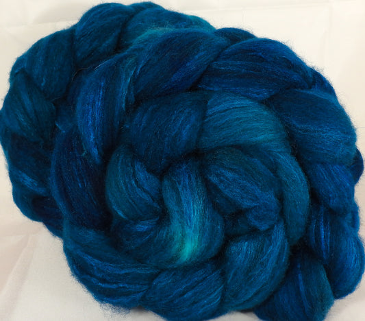 Mixed UK Bfl/ Tussah Silk  (75/25) - Cobalt - (5 oz.) - Inglenook Fibers