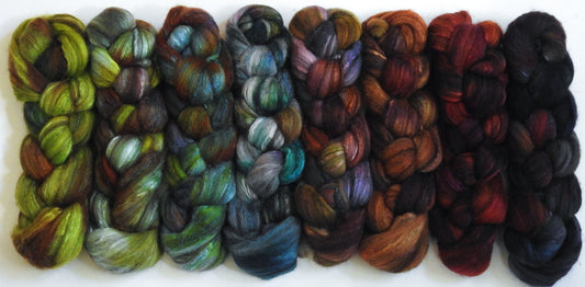 Fungus Among Us- Gradient Braid Set-- (11.5 oz) Humbug Shetland/ Mulberry Silk (75/25)