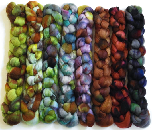 Fungus Among Us- Gradient Braid Set -(13.9 oz).- Silver Haunui /mulberry silk (70/30)