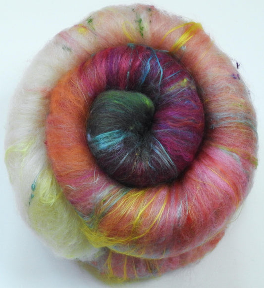 Non-Sparkle Roly-Poly Batts - English Roses (3.75 oz) - 30% Cormo; merino, polwarth, silk, bamboo, silk noil