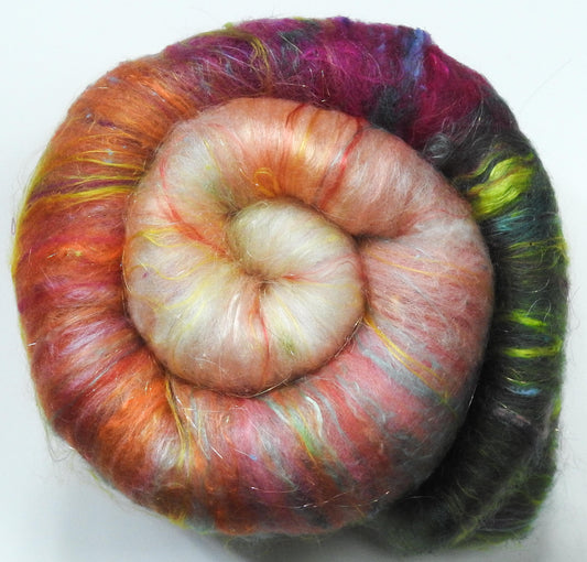 Sparkle Roly-Poly Batts - English Roses (3.8 oz) - 30% Cormo; merino, polwarth, silk, bamboo, silk noil, ANGELINA