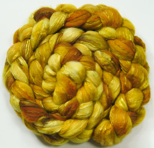 Coreopsis (5.6 oz) -Glazed Solid- Batt in a Braid #5- Merino/ Camel/ silk/ faux cashmere/ firestar (25/25/25/12/12)