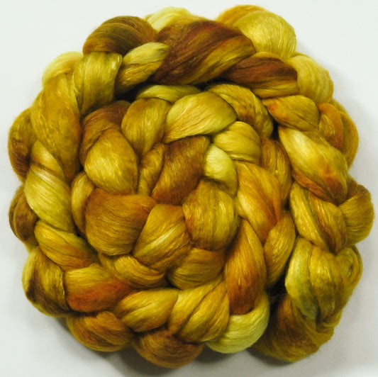Coreopsis (4.7 oz)- Glazed Solid - Batt in a Braid #54- Bleached YAK/Polwarth / Mulberry Silk (40/40/20)