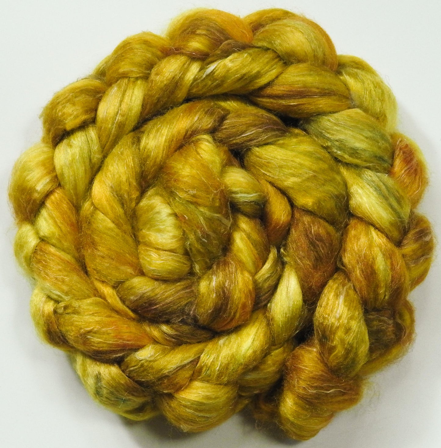 Coreopsis - Glazed Solid - Tussah Silk / flax roving (65/35)