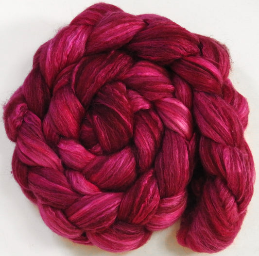 Radish - Batt in a Braid #7 - Polwarth/ Manx / Mulberry silk/ Firestar (30/30/30/10)